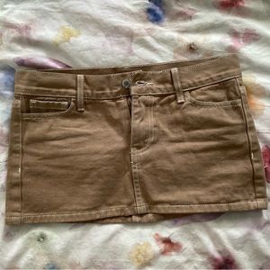 Brandy Melville John Galt Mini Skirt Jean Tan
